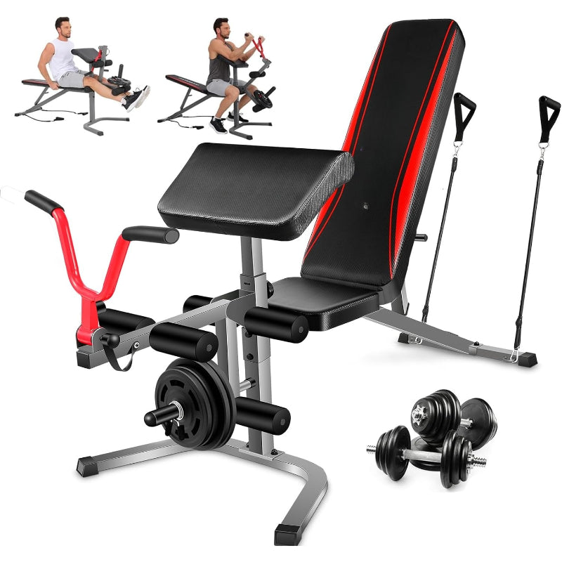 Adjustable FID Weight Bench with Leg Developer