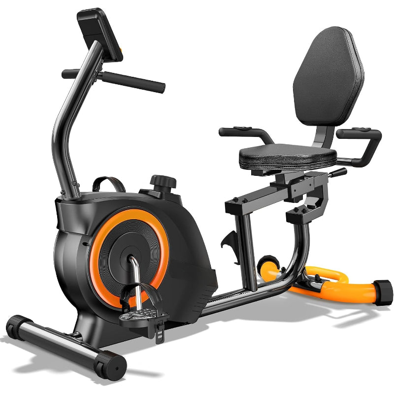 Quiet Magnetic Recumbent Bike with Pulse LCD Display