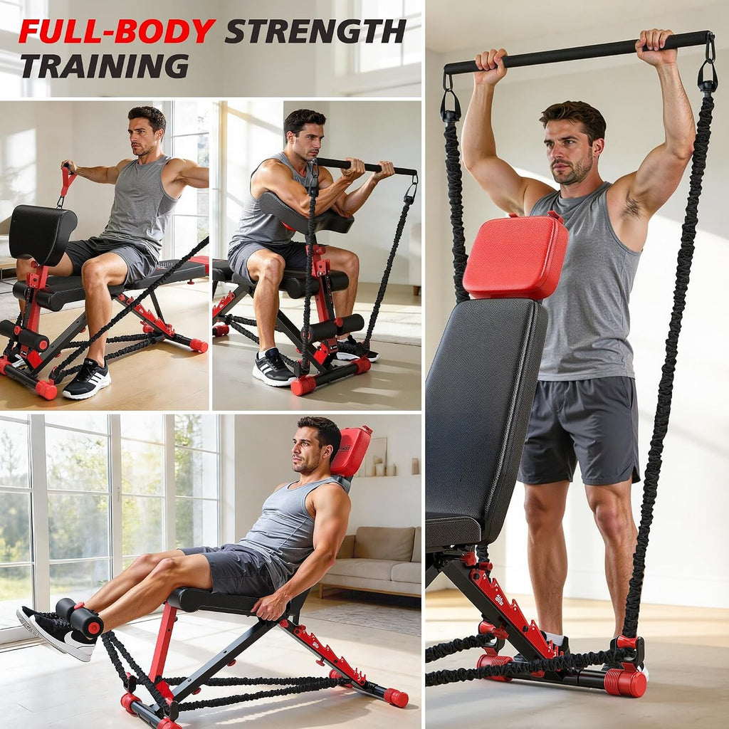 Foldable Adjustable Multi‑Function Weight Bench