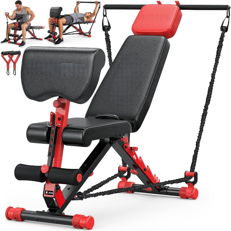 Foldable Adjustable Multi‑Function Weight Bench