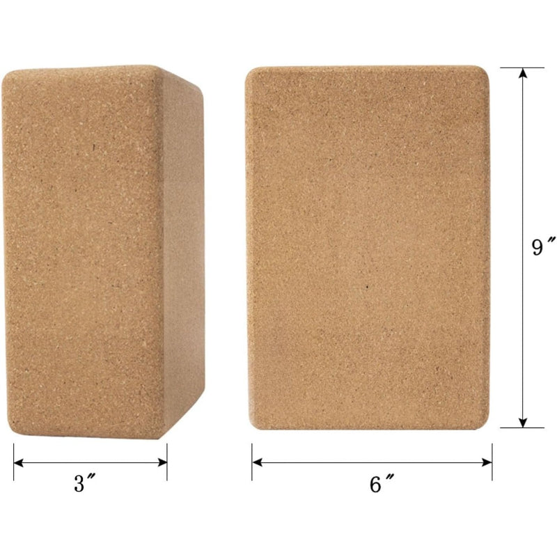 2‑Pack High‑Density Non‑Slip Cork Yoga Blocks