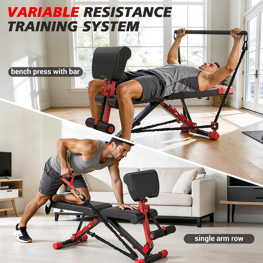 Foldable Adjustable Multi‑Function Weight Bench