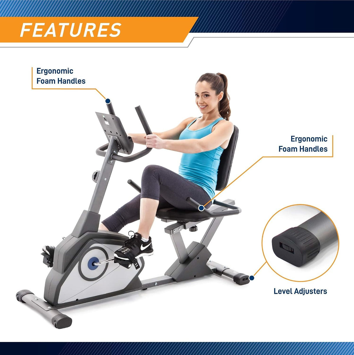 Magnetic Recumbent Stationary Exercise Bike