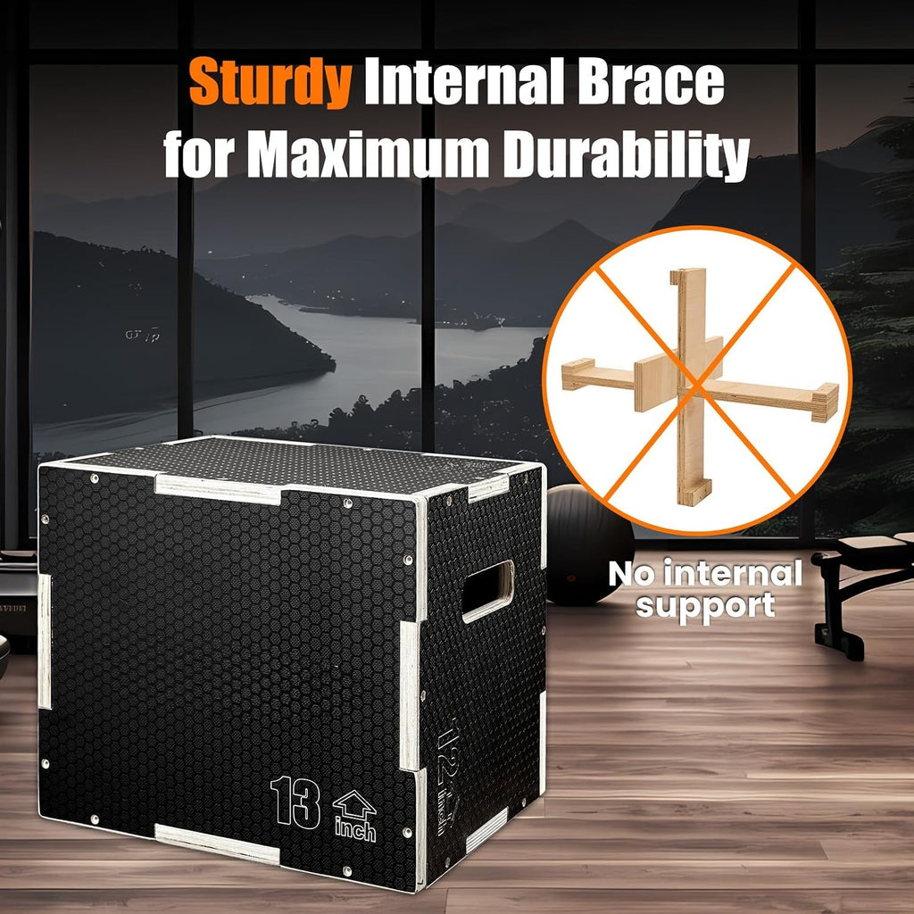 3‑in‑1 Heavy‑Duty Wooden Plyo Jump Box