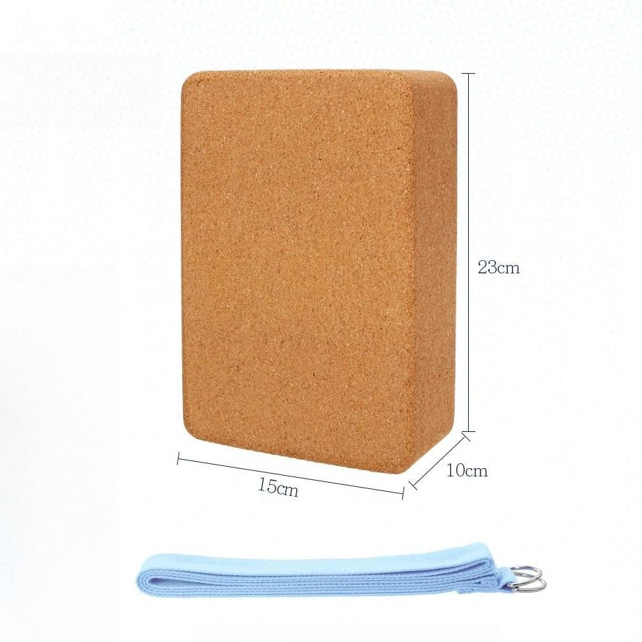 2‑Pack Cork Yoga Blocks Set with Yoga Strap