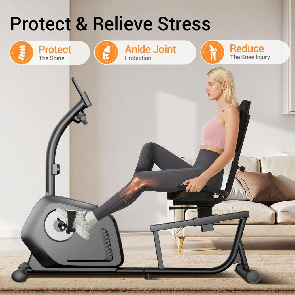 Magnetic Recumbent Bike with LCD Monitor for Seniors
