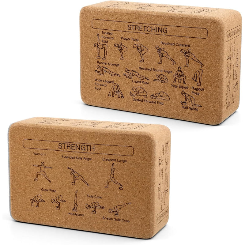 2‑Pack Eco‑Friendly Cork Yoga Blocks for All Levels