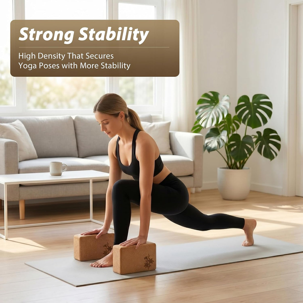 2‑Pack Laser‑Engraved Cork Yoga Blocks Set