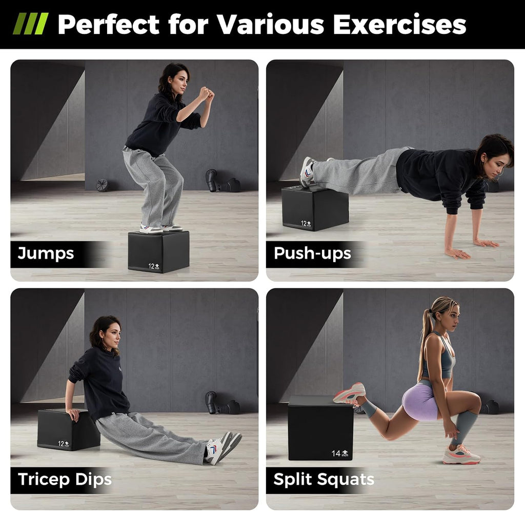 3‑in‑1 Non‑Slip PU Foam Plyometric Jump Box
