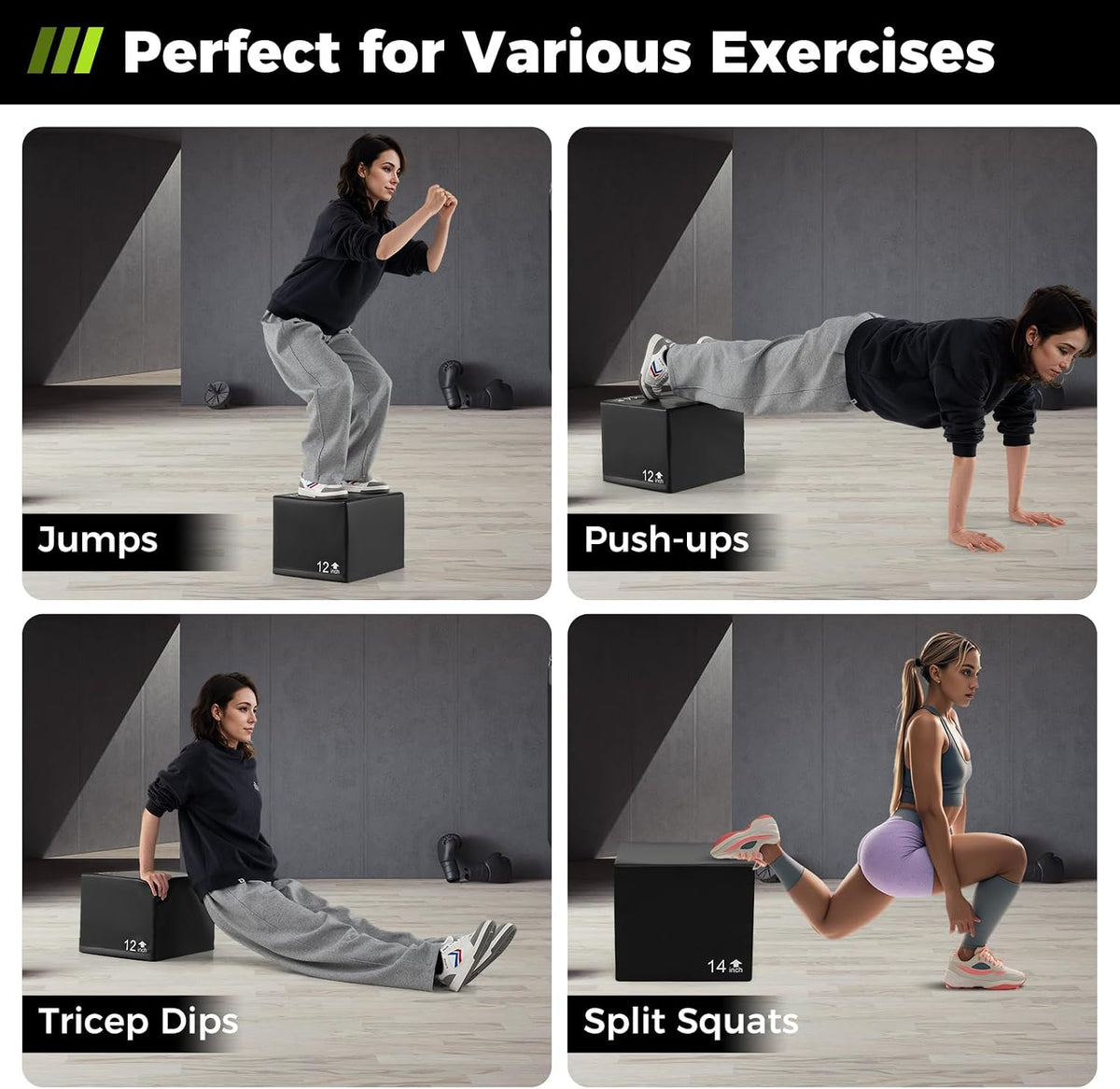 3‑in‑1 Non‑Slip PU Foam Plyometric Jump Box