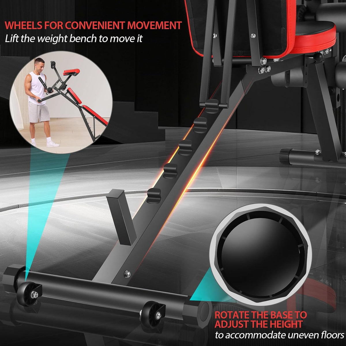 Heavy‑Duty Adjustable Weight Bench with Leg Developer