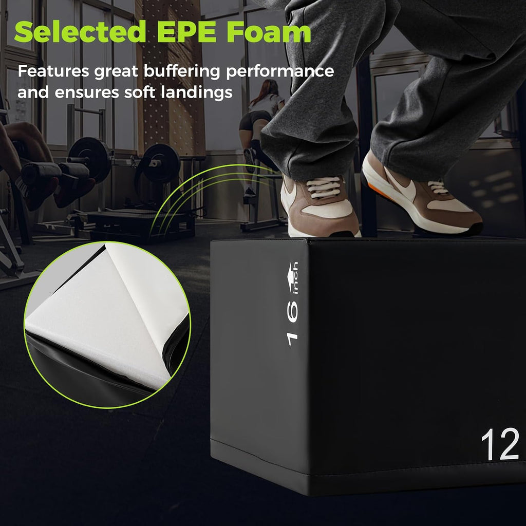 3‑in‑1 Non‑Slip PU Foam Plyometric Jump Box