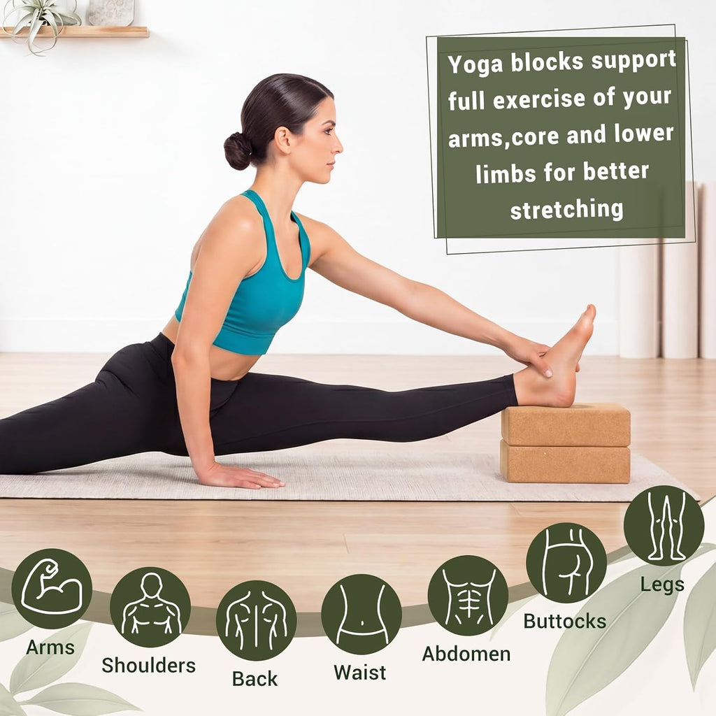 Complete Cork Yoga Accessory Kit for Pilates & Stretching