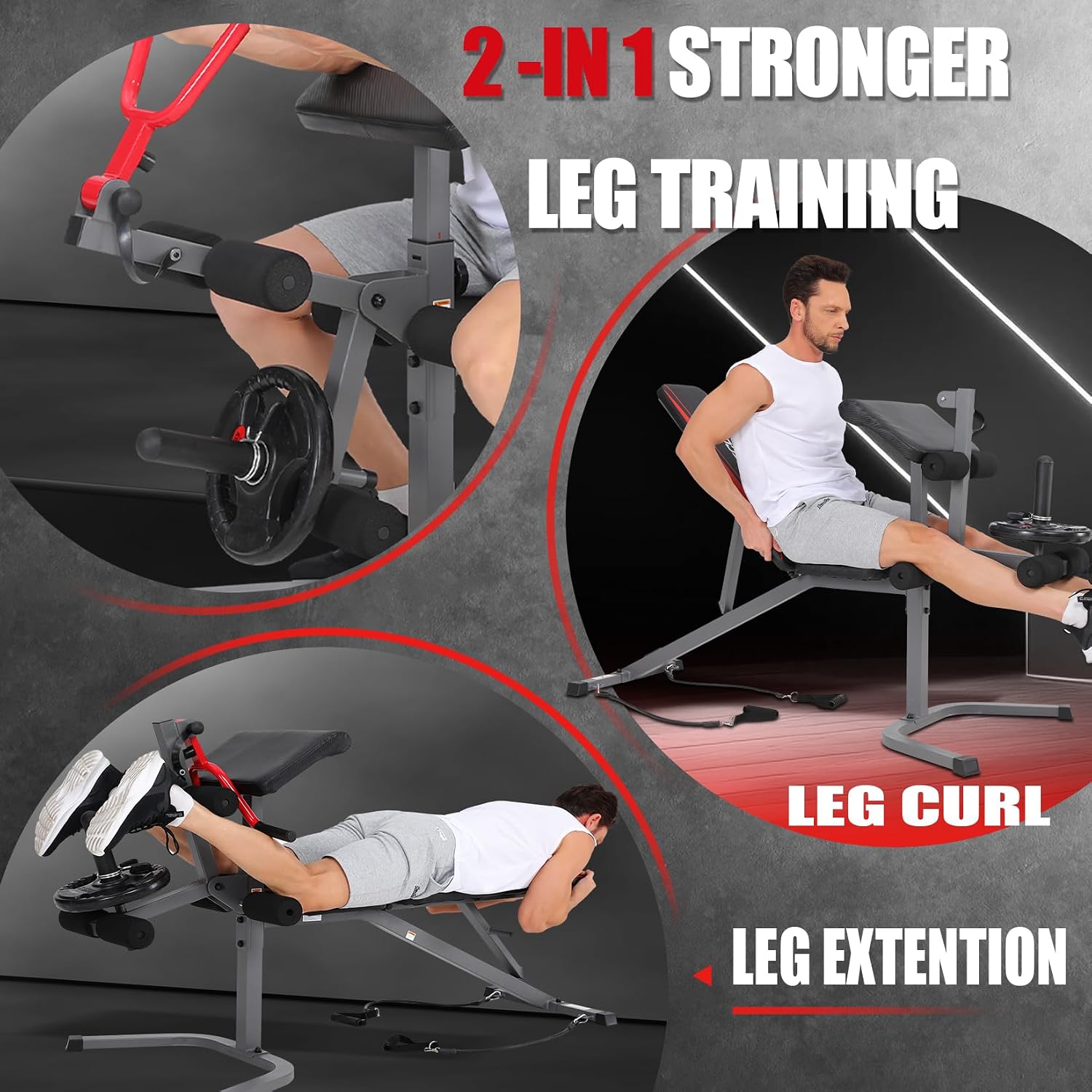 Adjustable FID Weight Bench with Leg Developer