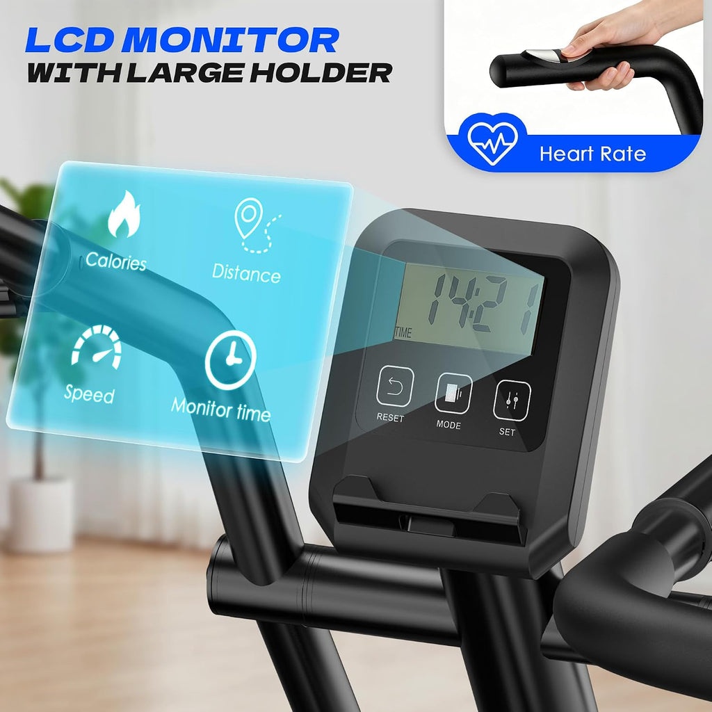 Recumbent Bike with Arm Exerciser & LCD Heart Monitor
