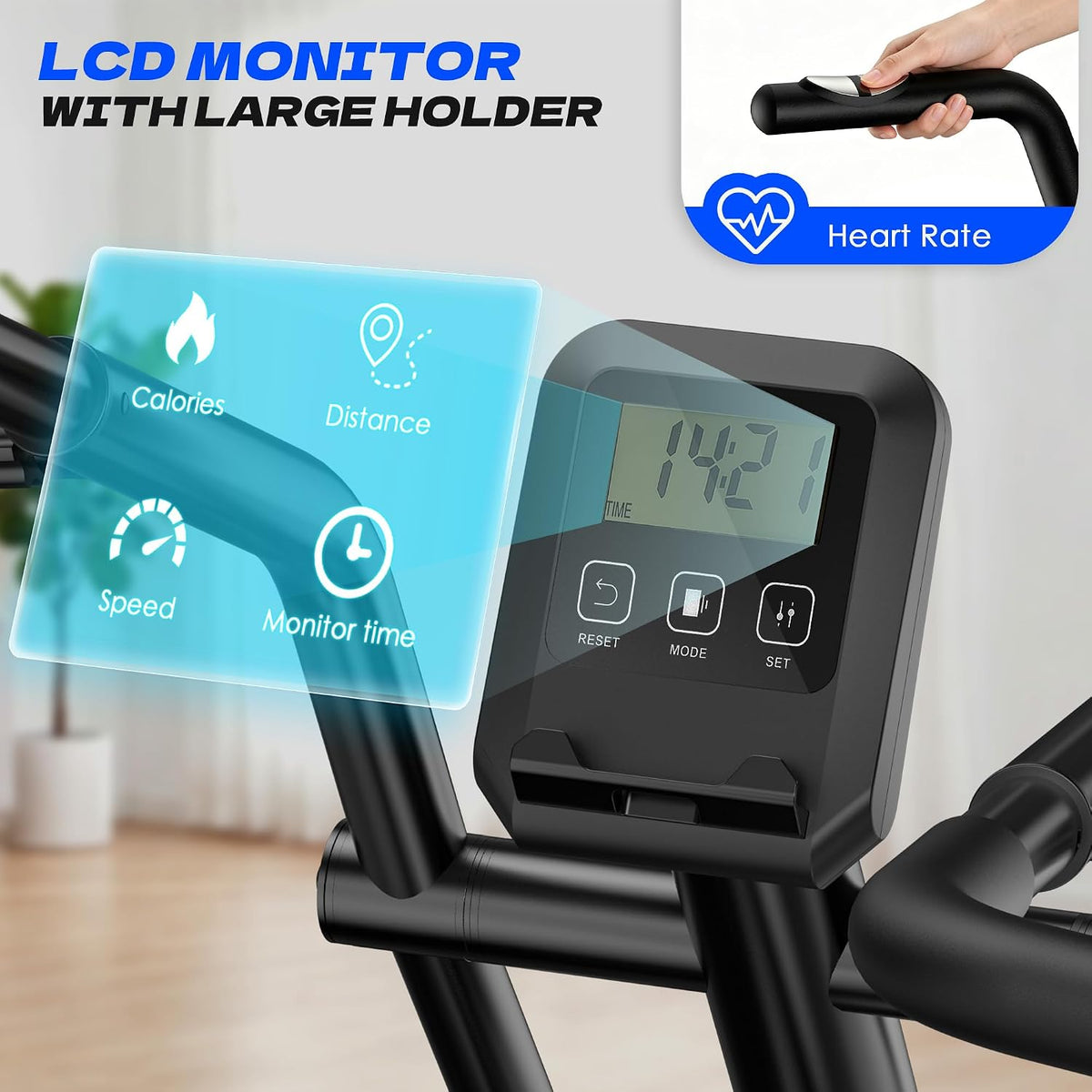 Recumbent Bike with Arm Exerciser & LCD Heart Monitor