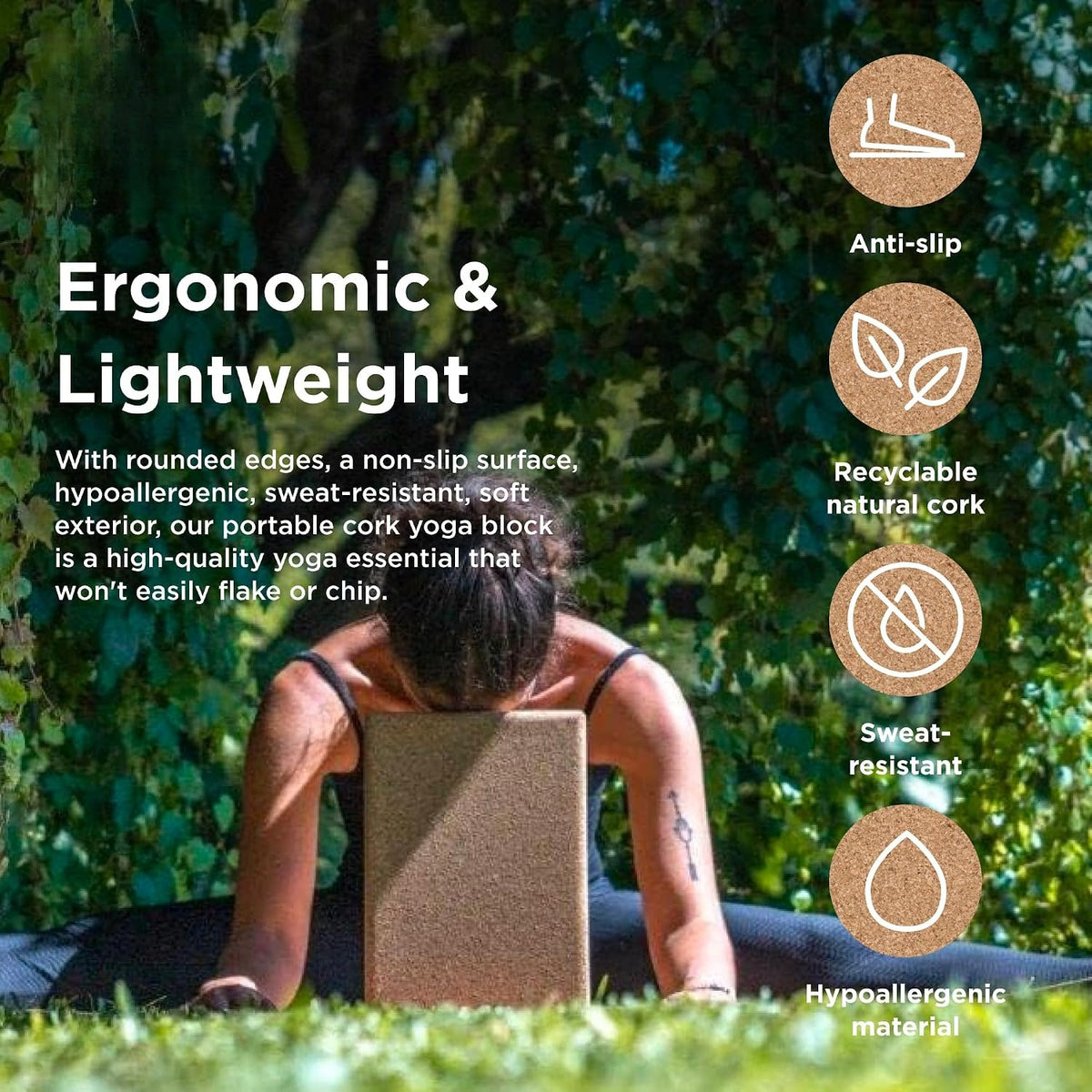 Multi‑Shape Non‑Slip Eco‑Friendly Cork Yoga Block Bundle