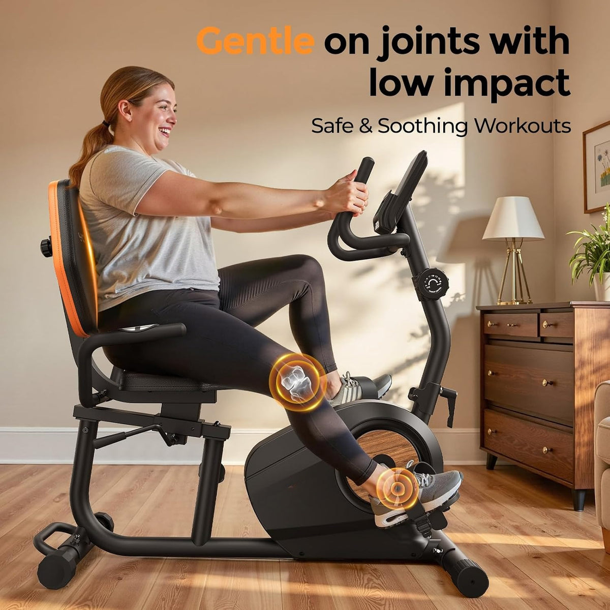 Magnetic Recumbent Exercise Bike with LCD Monitor