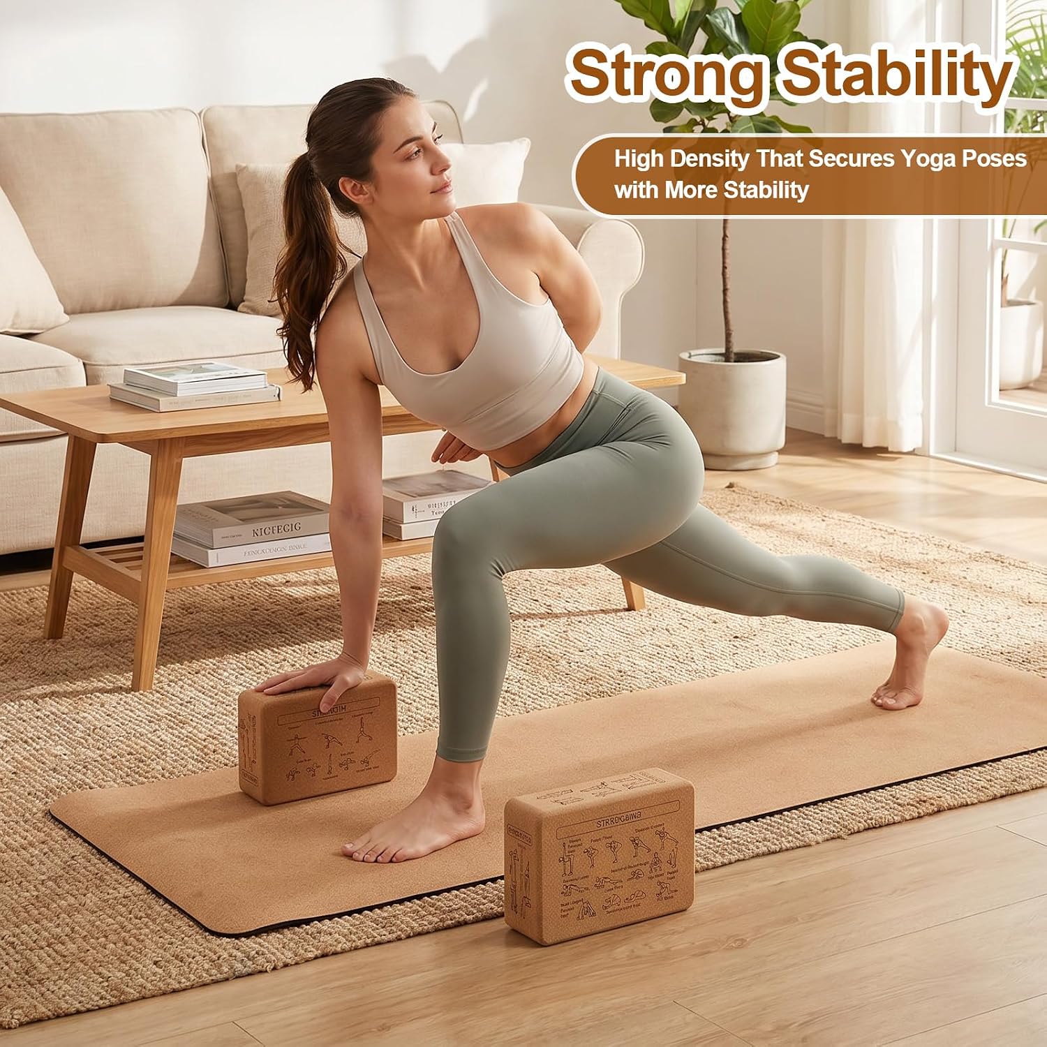 2‑Pack Eco‑Friendly Cork Yoga Blocks for All Levels