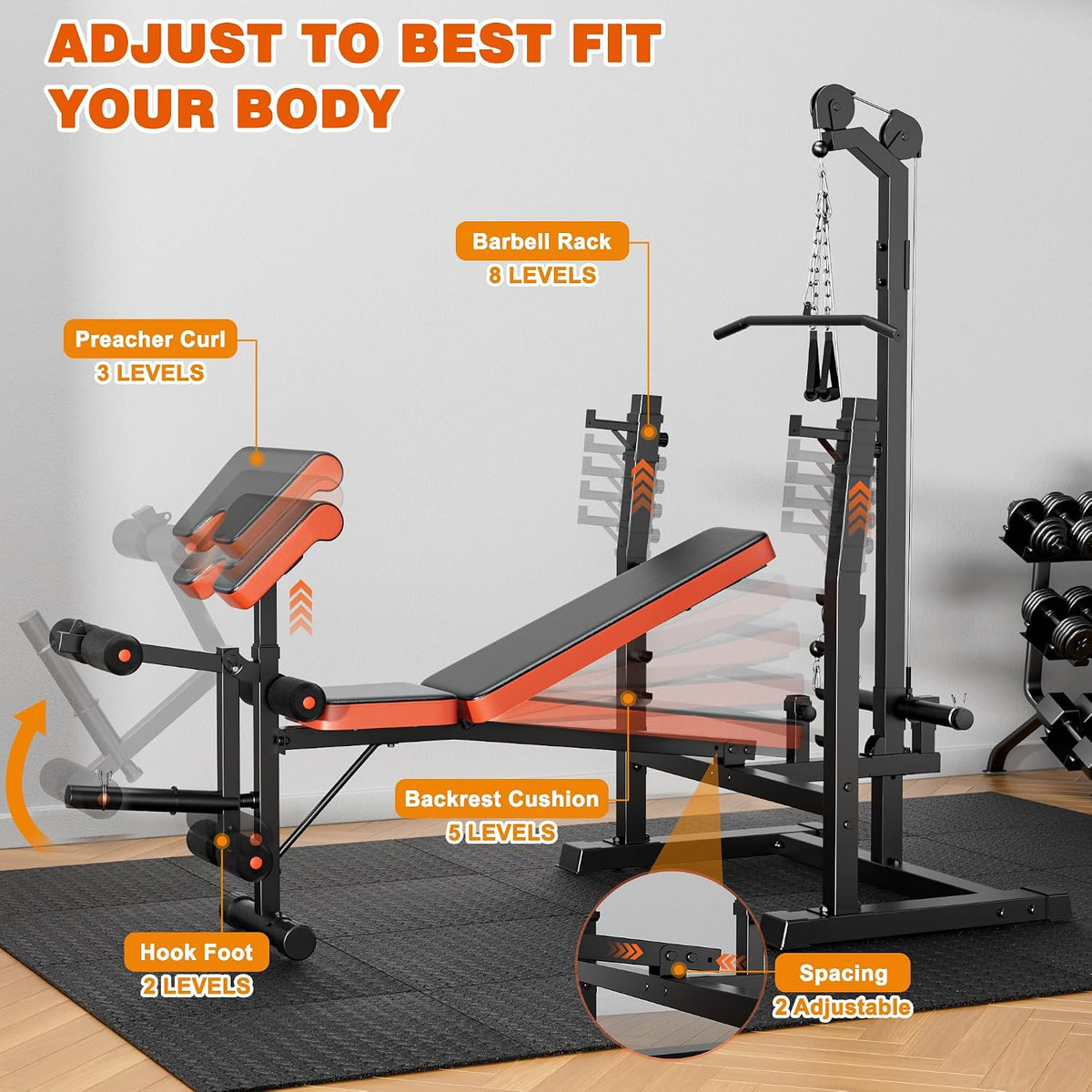 9‑in‑1 Multi‑Function Olympic Weight Bench Set