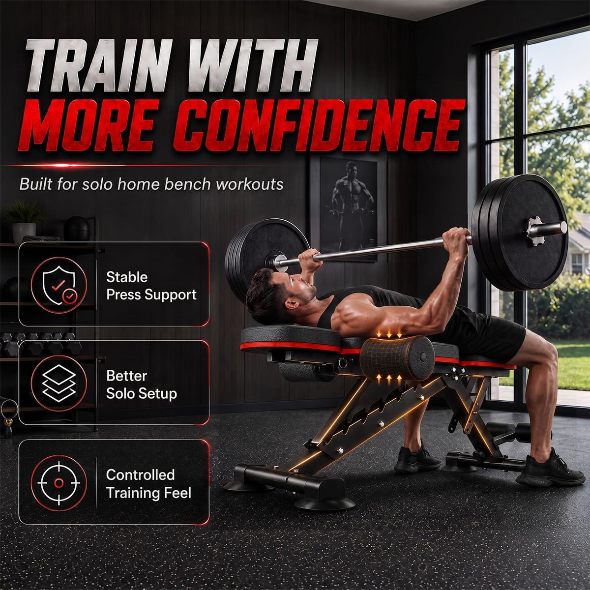 Heavy‑Duty Foldable Adjustable Workout Bench