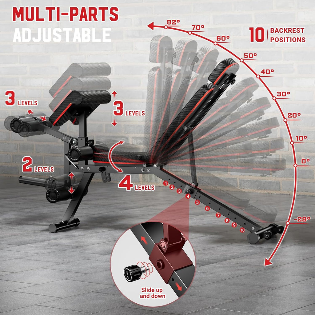 Adjustable FID Weight Bench with Leg Developer