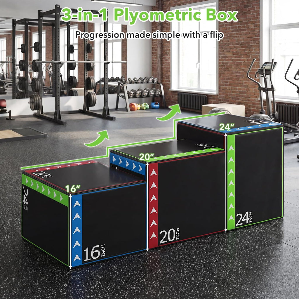 3‑Height Soft Foam Plyometric Jump Box