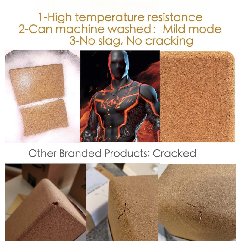 Portuguese Cork Yoga Blocks 2‑Pack Non‑Slip Yoga Equipment