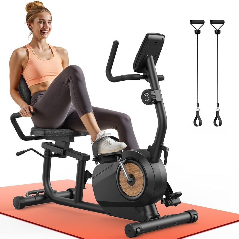 Magnetic Recumbent Exercise Bike with LCD Monitor