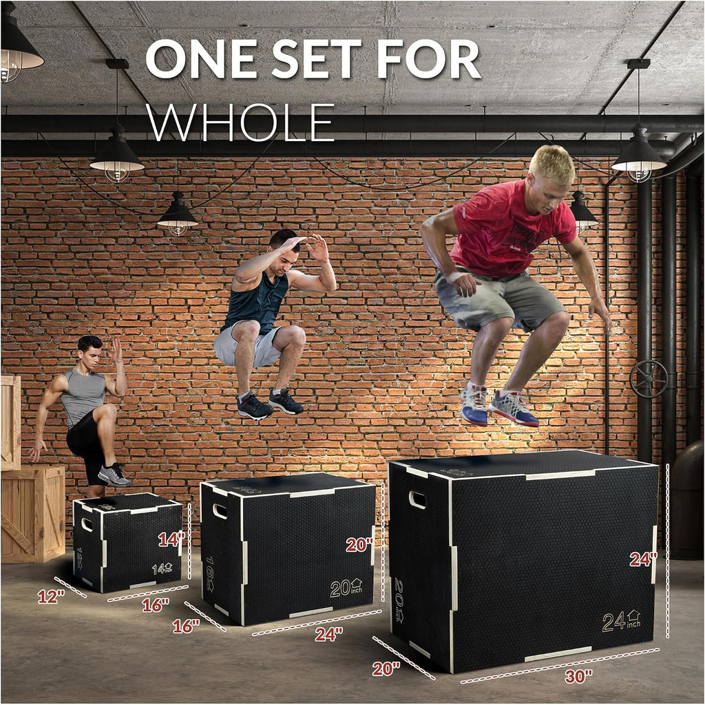 3‑in‑1 Wooden Non‑Slip Plyo Jump Box
