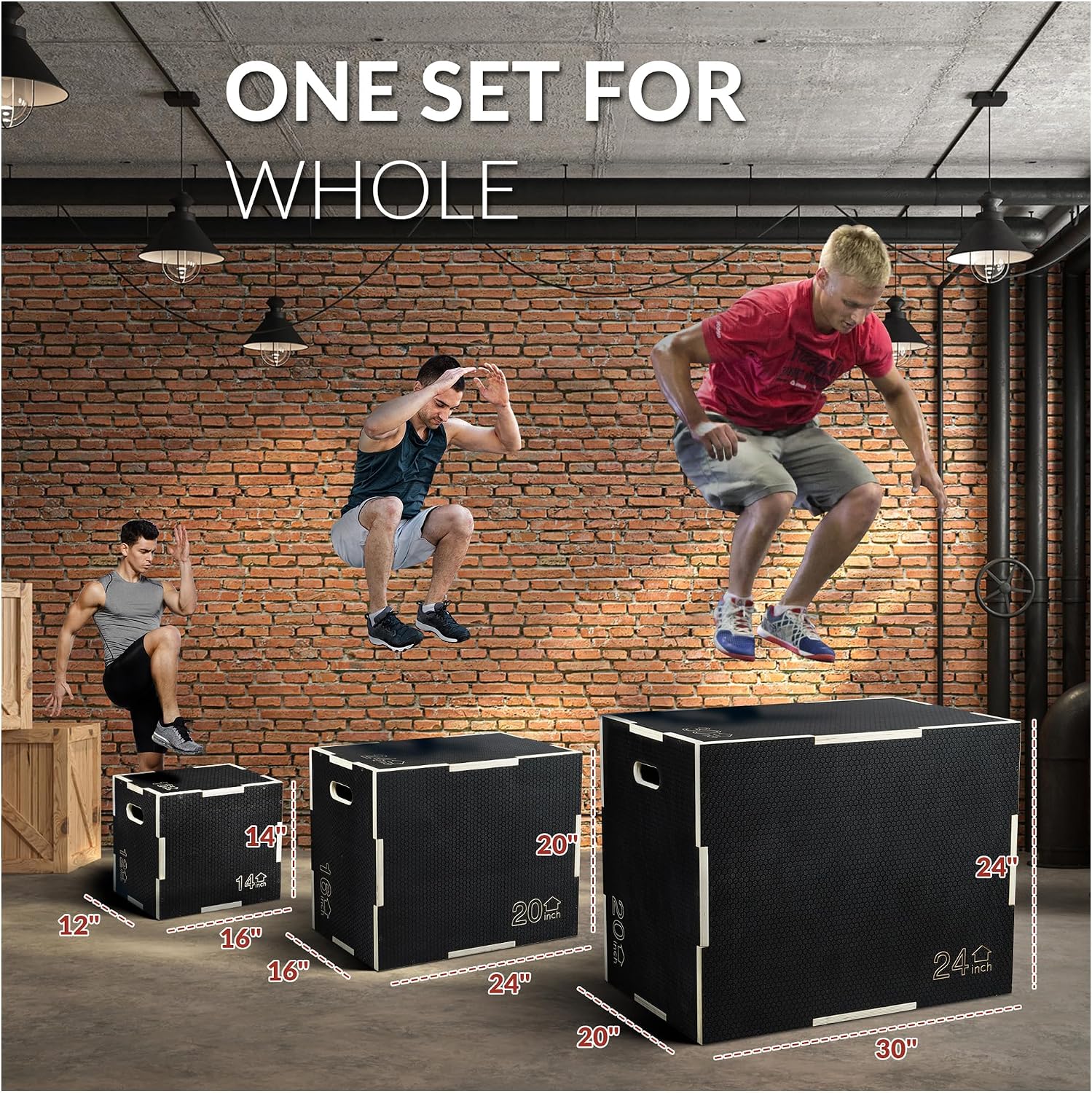 3‑in‑1 Wooden Non‑Slip Plyo Jump Box