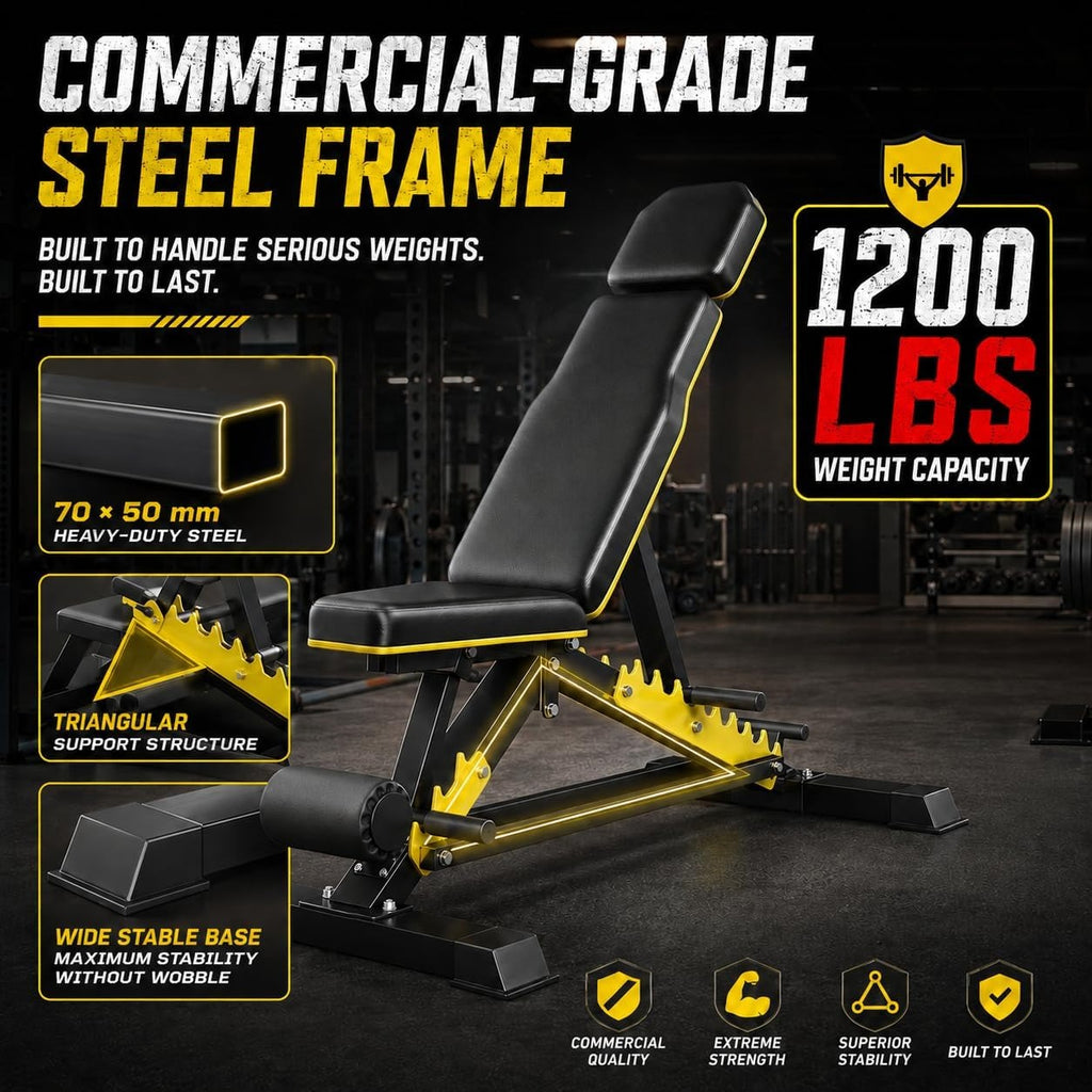 Heavy‑Duty Adjustable FID Weight Bench