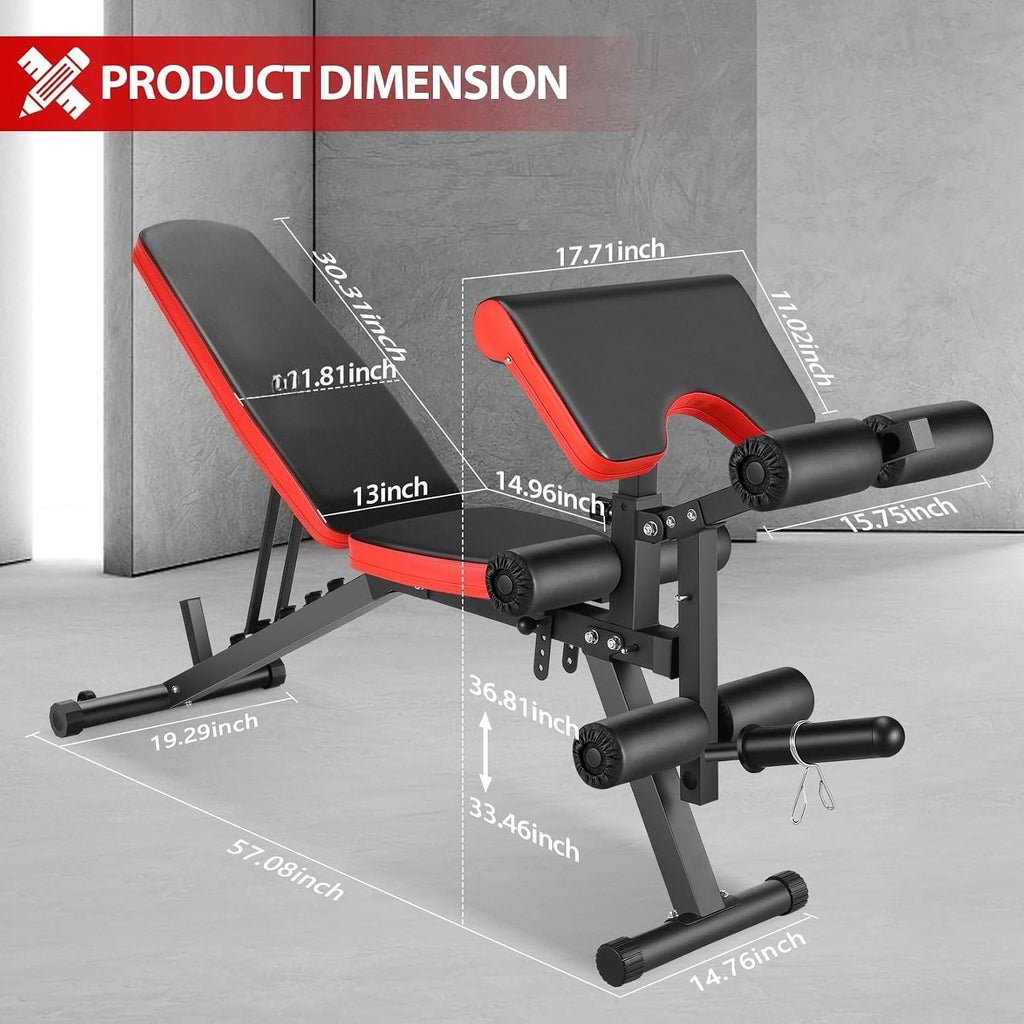 Heavy‑Duty Adjustable Weight Bench with Leg Developer