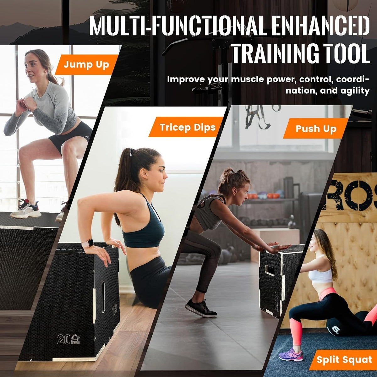 3‑in‑1 Heavy‑Duty Wooden Plyo Jump Box