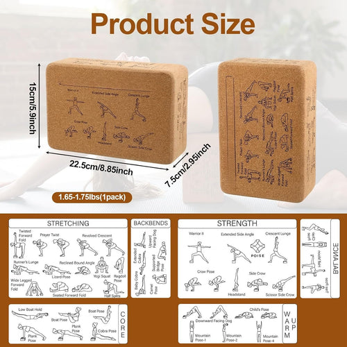 2‑Pack Eco‑Friendly Cork Yoga Blocks for All Levels